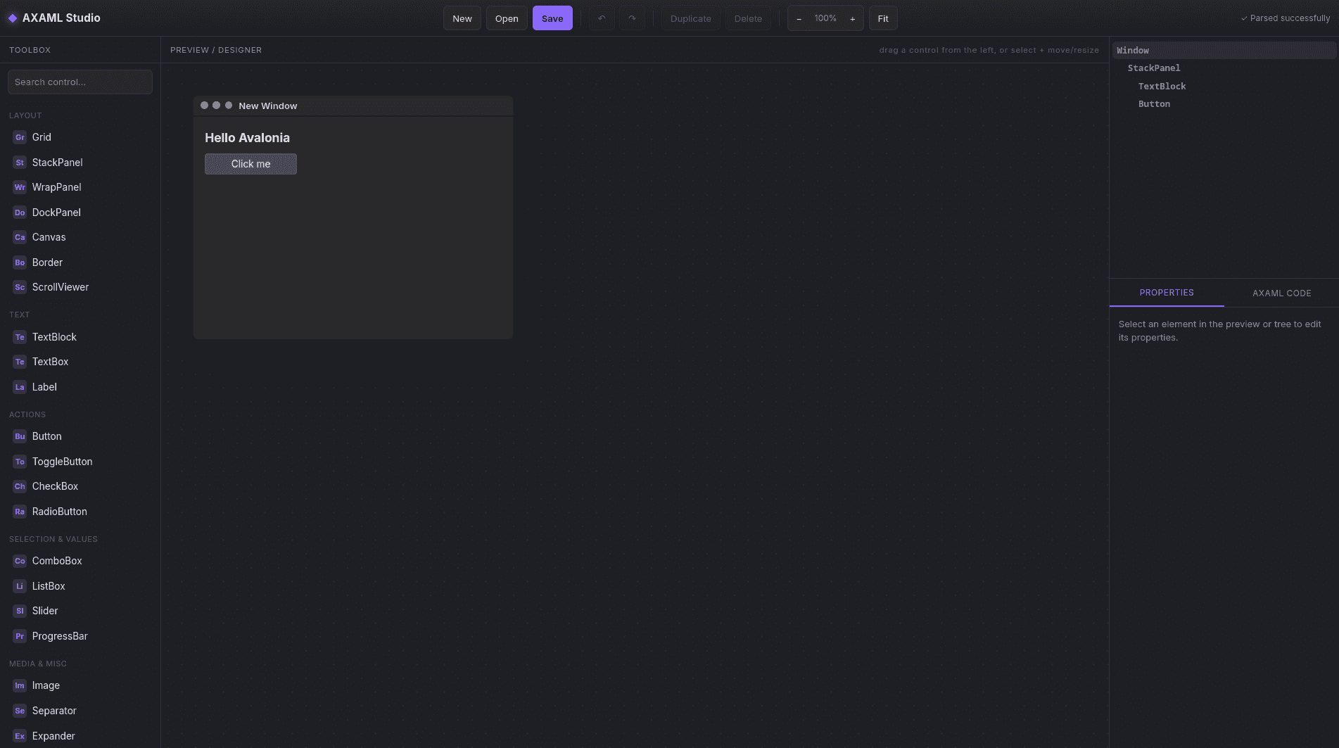 Axaml Studio showcase